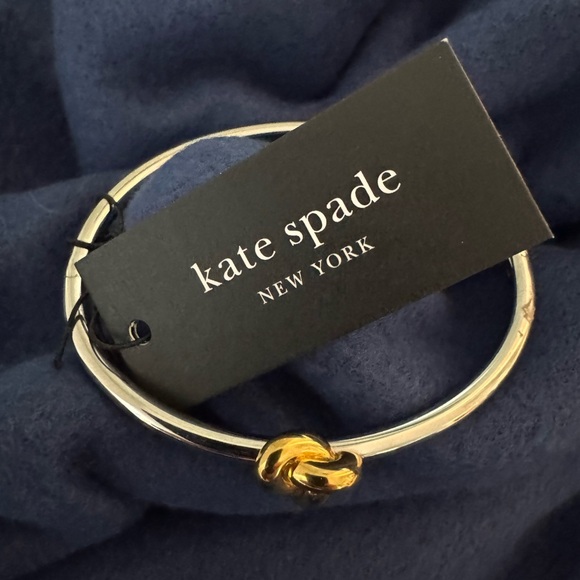 Kate Spade NWT Gold and Silver Twist Bangle Bracelet - Picture 7 of 9